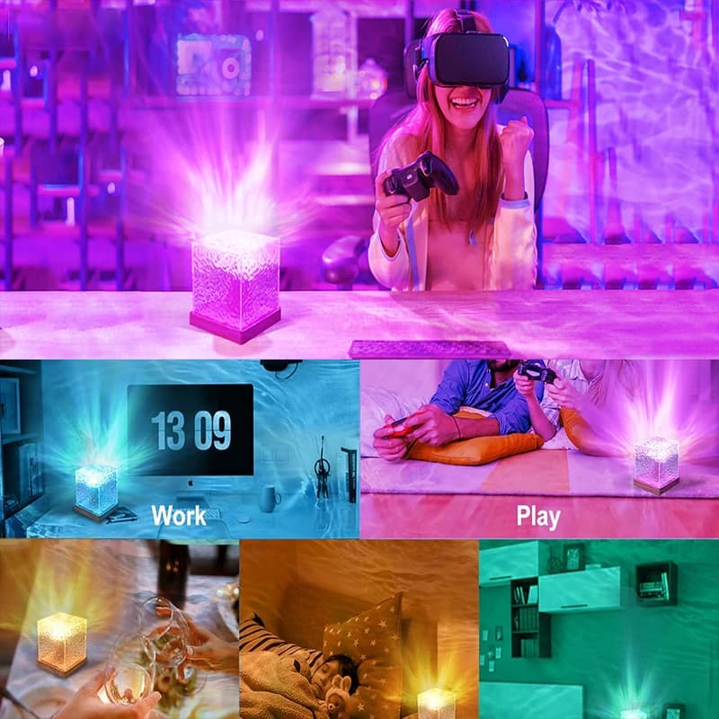 Projektor fal oceanu 16 kolorów, efekt aurora 🌊