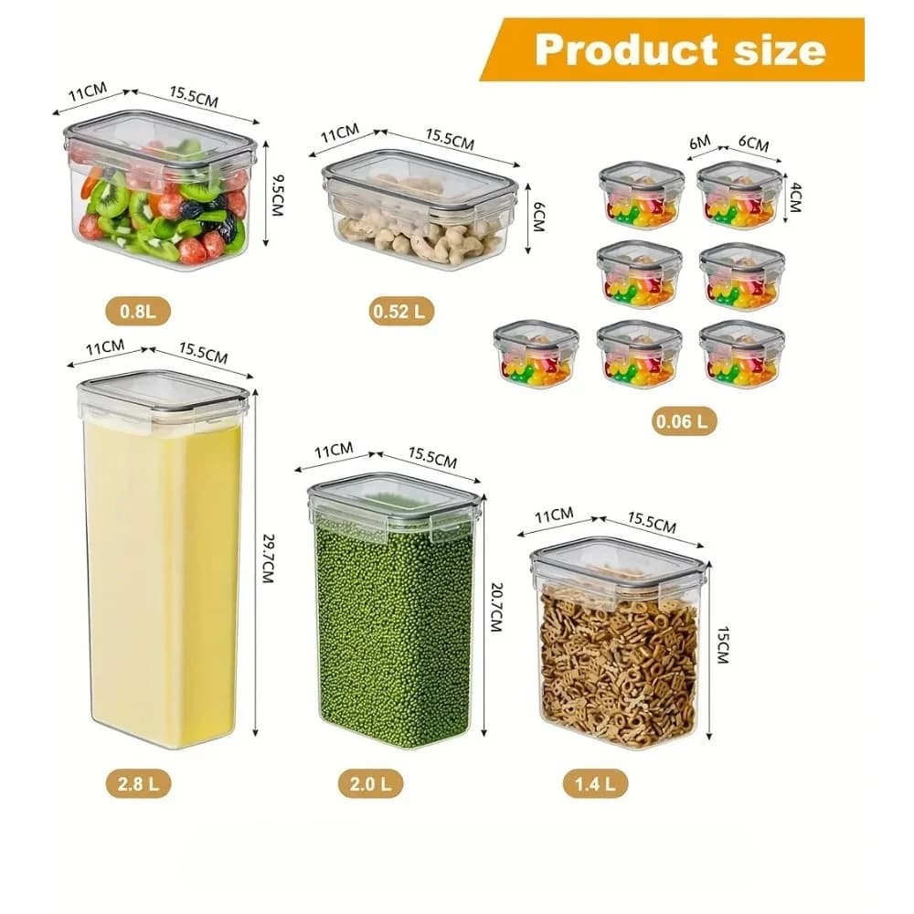 12 szczelnych pojemników z pokrywkami bez BPA 🧂